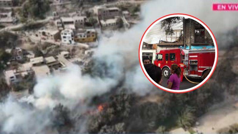 Reportan incendio forestal cerca de centro educativo en Alto Huampaní