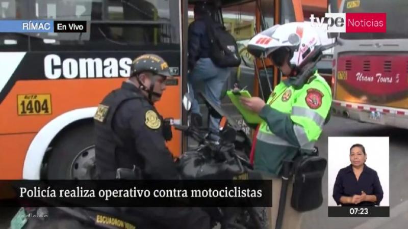Rímac Policía Nacional del Perú PNP Motociclistas infracción multa