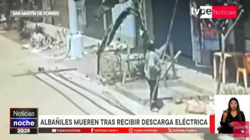 San Martín de Porres: albañiles  descarga eléctrica  