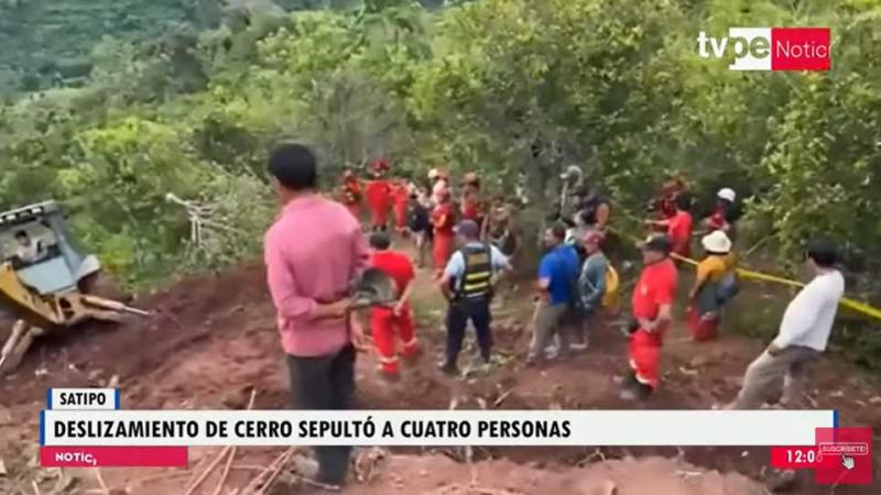Junín: deslizamiento de cerro sepultó a 4 miembros de una familia