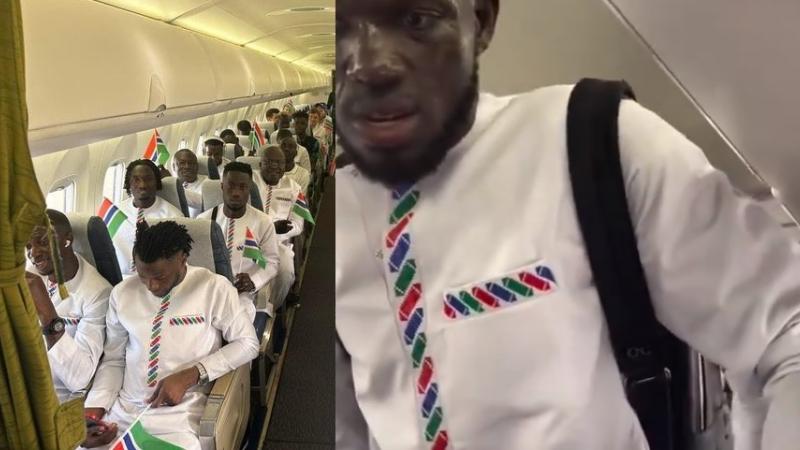 Gambia Copa áfrica fútbol selección partido avión