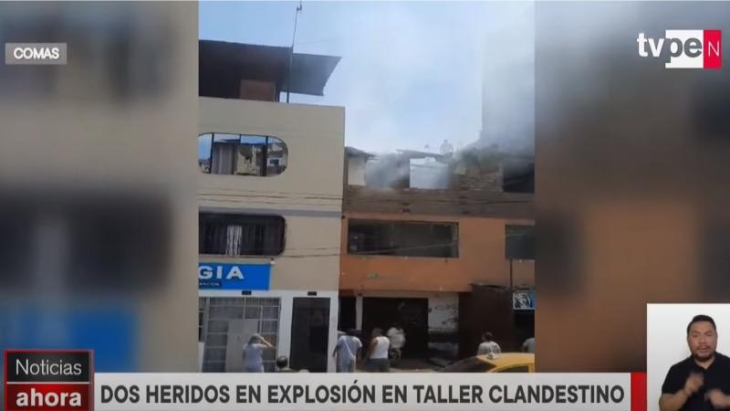 Comas: explosión en taller clandestino dejó dos heridos
