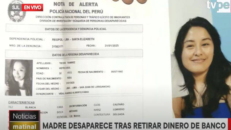 Mujer desaparecida en San Juan de Lurigancho