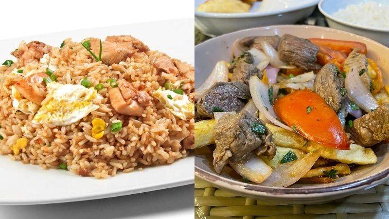Lomo saltado y arroz chaufa