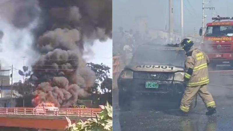 Tumbes combustible contrabando incendio patrullero Policía Nacional frontera