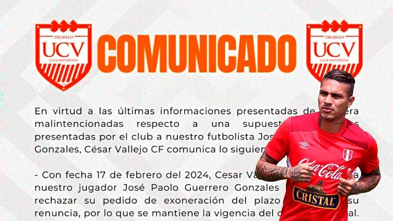  paolo guerrero liga 1 UCV contrato jugador