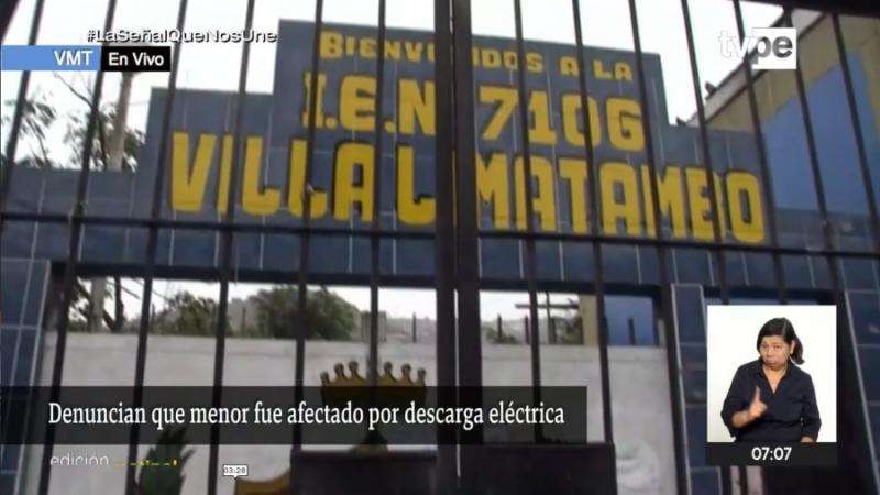 Villa María del Triunfo VMT descarga eléctrica escolar colegio ministra de Educación Miriam Ponce