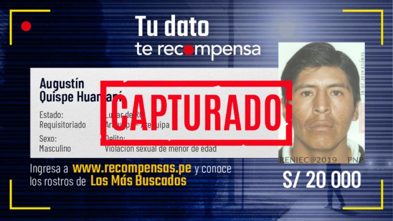 violación sexual violadores menores de edad libertad sexual abuso sexual Ministerio del Interior Mininter Programa de Recompensas Los más buscados