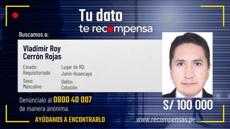 Vladimir Cerrón  Mininter recompensa captura