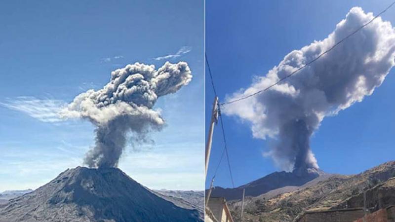 Volcán Ubinas explosión emisión de cenizas Moquegua 