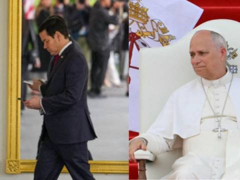 papa León XIV y Marco Rubio