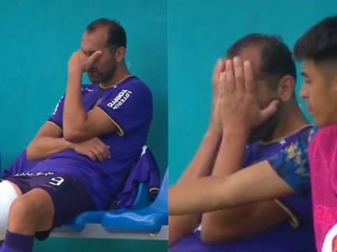 Hernán Barcos terminó llorando tras lesionarse