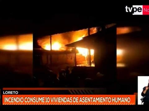 Loreto incendio 11 viviendas  asentamiento humano