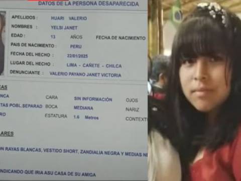 menor de 13 años desaparecida