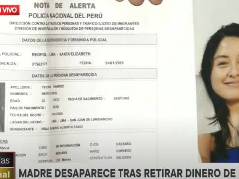 Mujer desaparecida en San Juan de Lurigancho