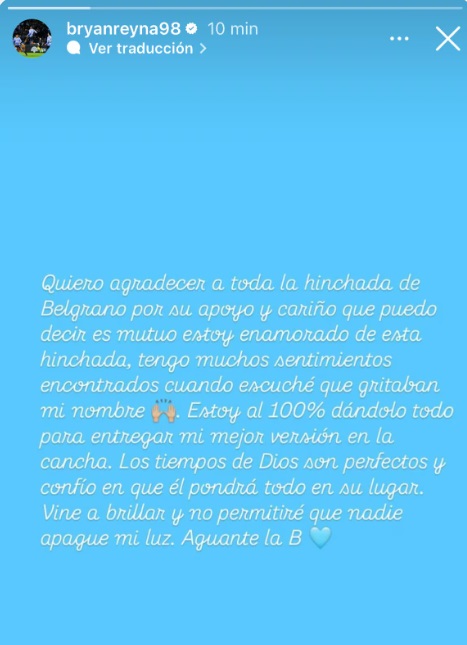 bryan reyna instagram belgrano entrenador dt 