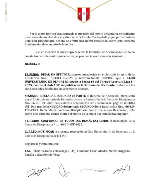 fpf sanción fútbol universitario