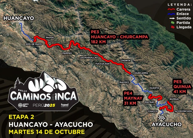 mapa caminos del inca rally