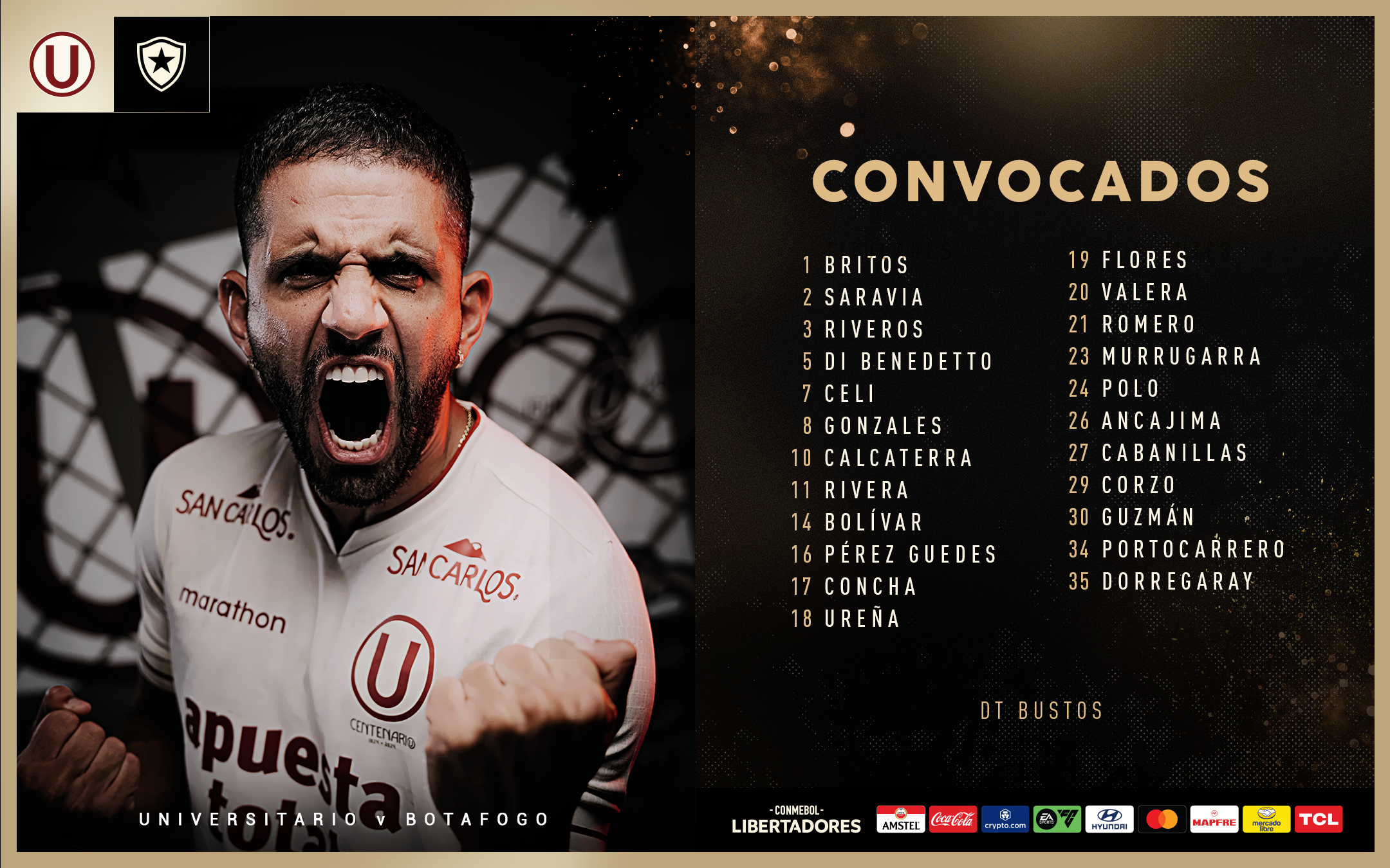 alineaciones universitario libertadores botafogo