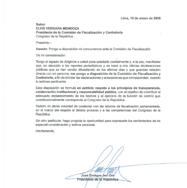 José Jerí Comisión de Fiscalización