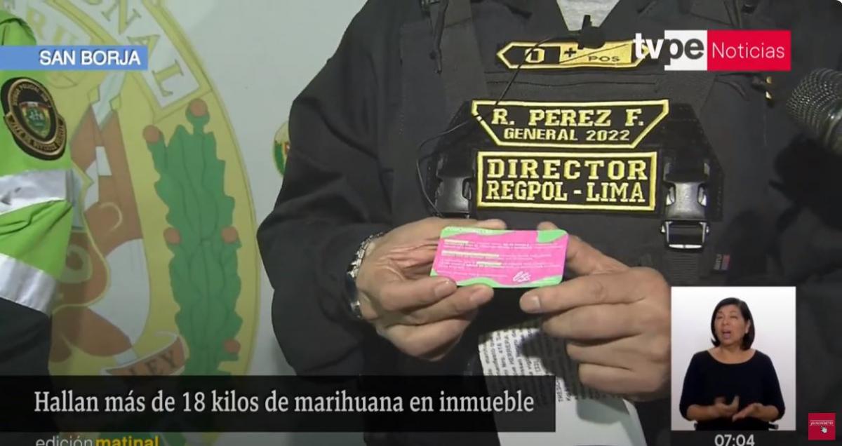 San Borja marihuana cajas tarjetas