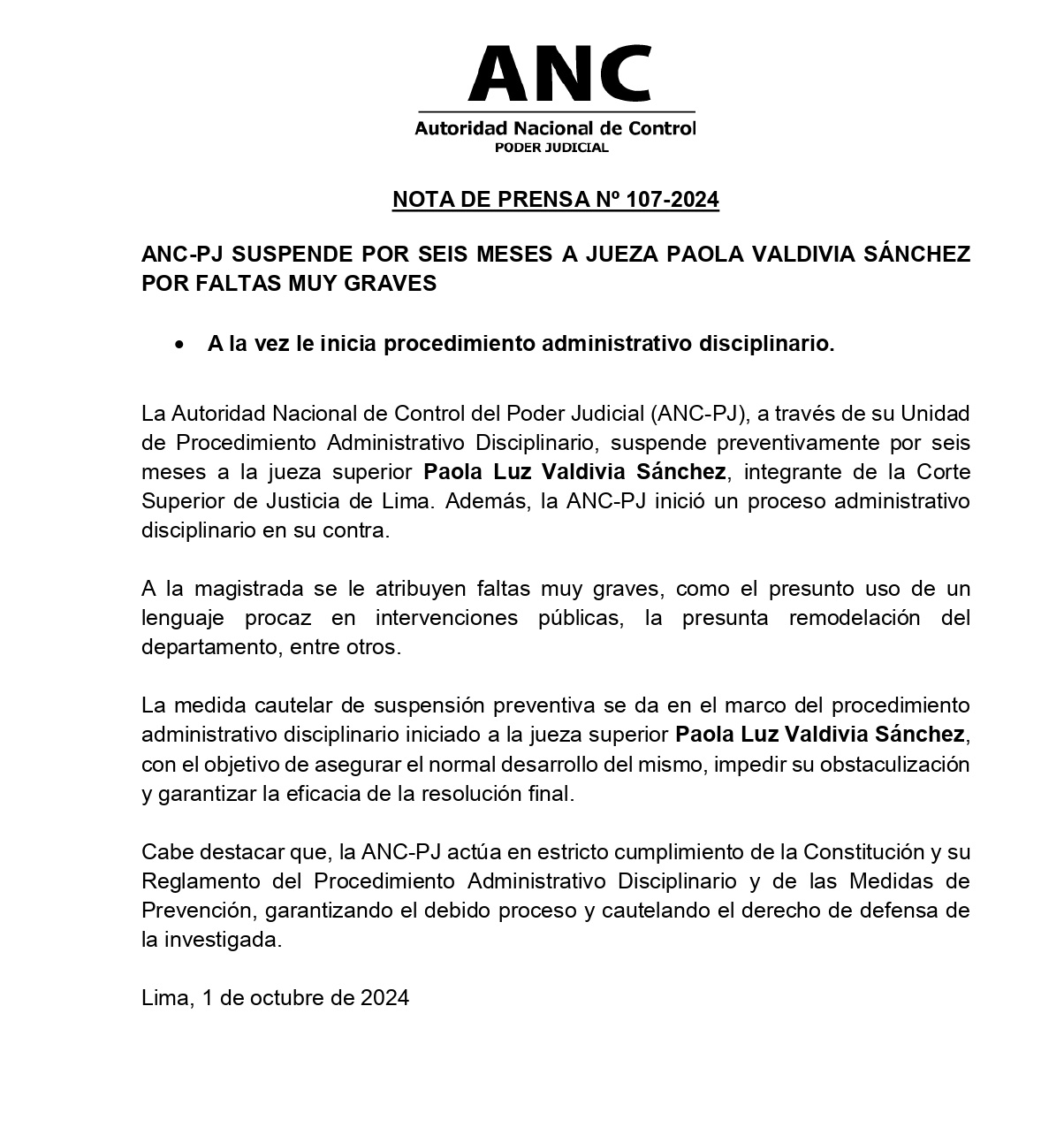 COMUNICADO ANC