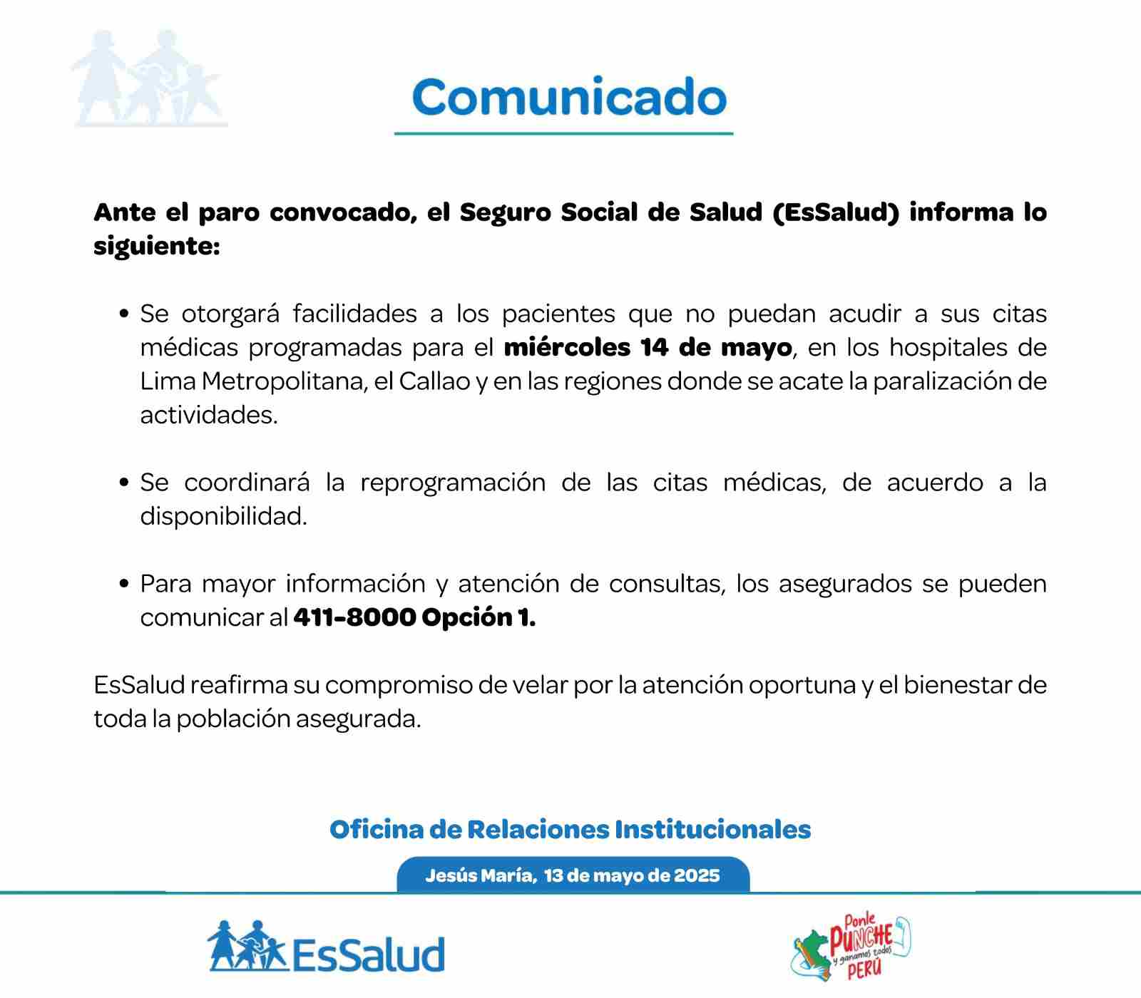 essalud citas paro