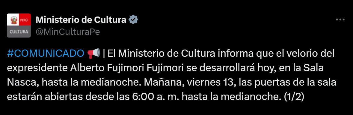 MINISTERIO DE CULTURA ALBERTO FUJIMORI