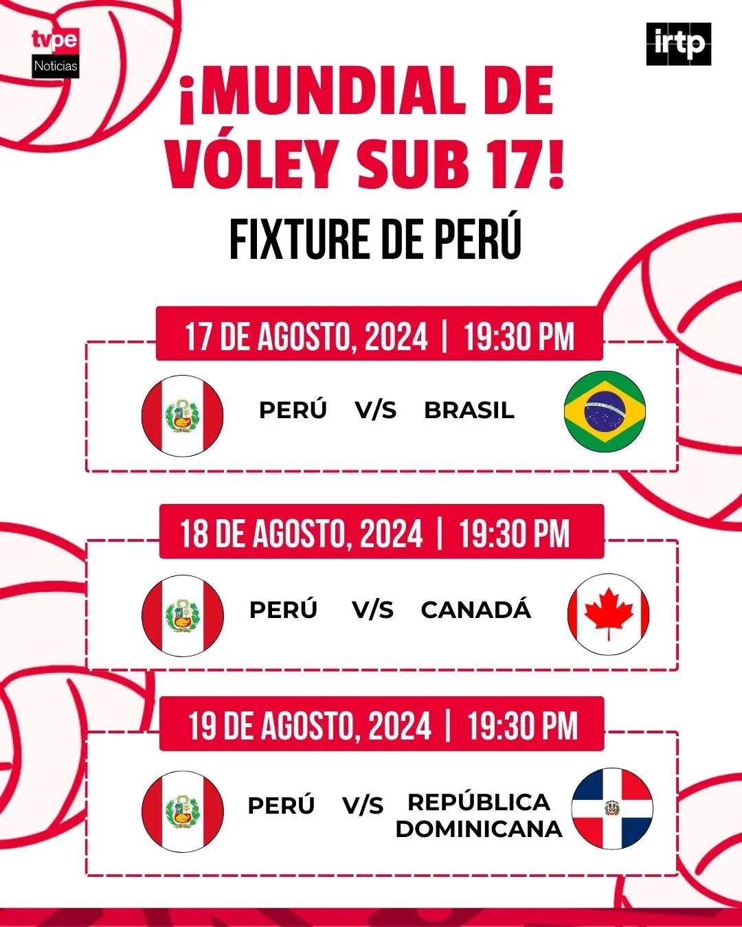 Perú vs Brasil la 'bicolor' cae en su debut en el Mundial Sub 17 de Vóley