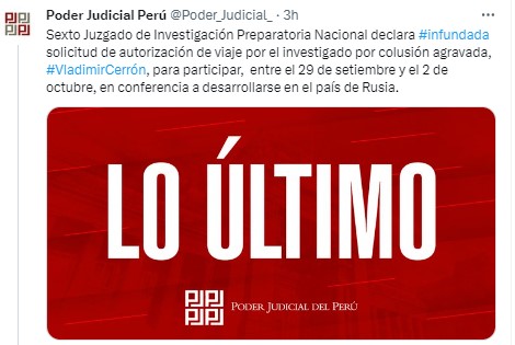 poder judicial rechaza pedido de vladimir cerrón