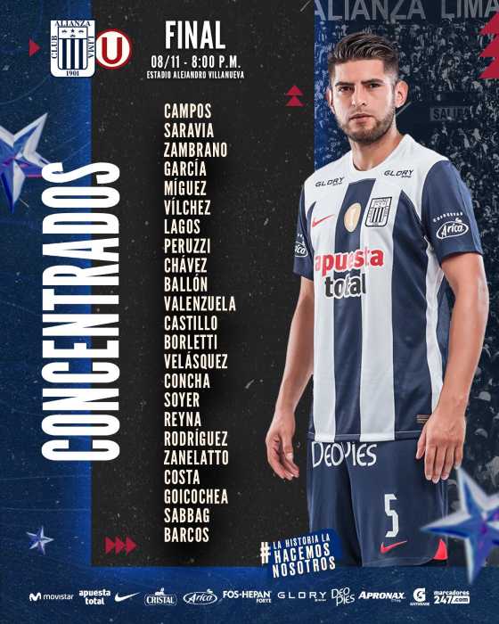 CONVOCADOS DE ALIANZA LIMA