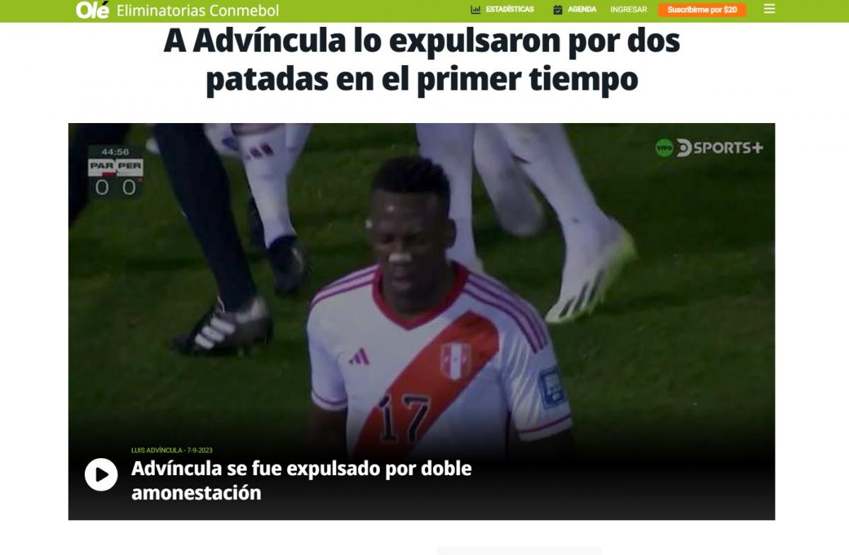 Luis Advíncula - Perú vs Paraguay